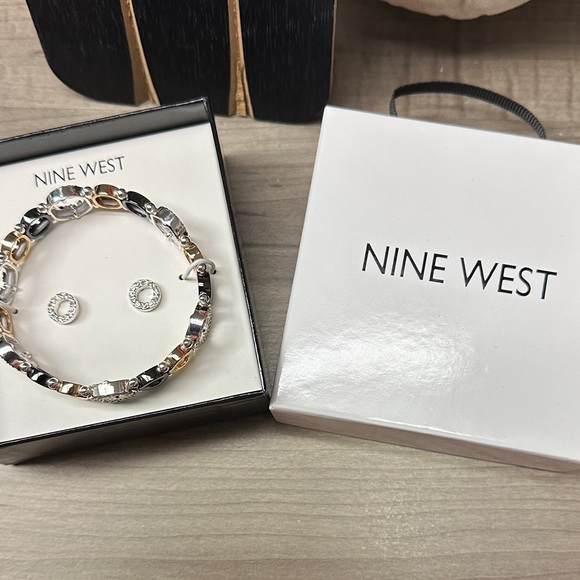 Nine West Jewelry - Nine West Two-Tone Bracelet and Earring Set in gift box.  New
